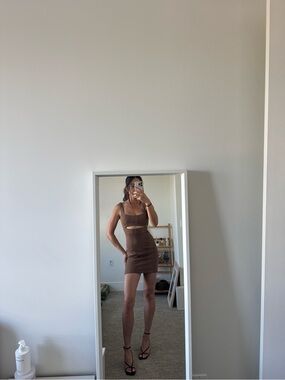 Princess Polly Brown Cutout Mini Dress